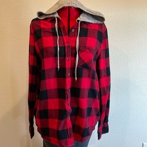 Red/black Plaid Top